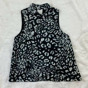 Matison Stone Sleeveless Blouse Leopard